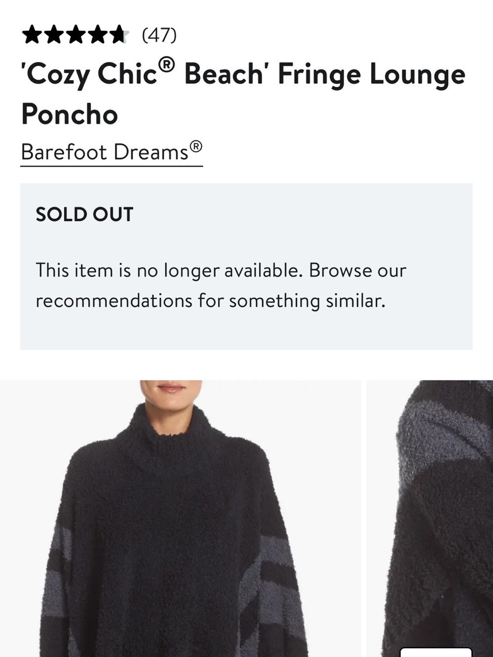Barefoot Dreams Cozy Chic® Grey Fringe Lounge Poncho